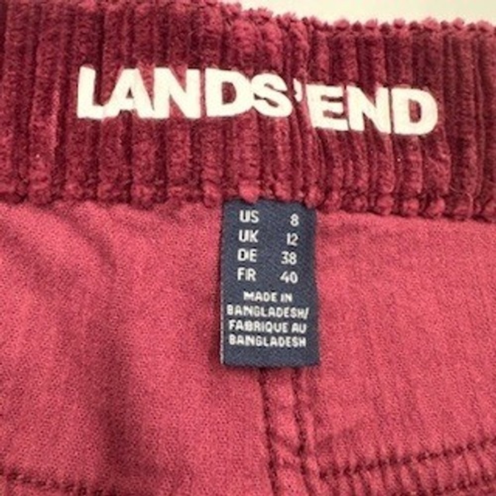 Lands End Burgundy Corduroy Wide Leg High Rise Pants Womens Size 8 Wine Red - Picture 5 of 16